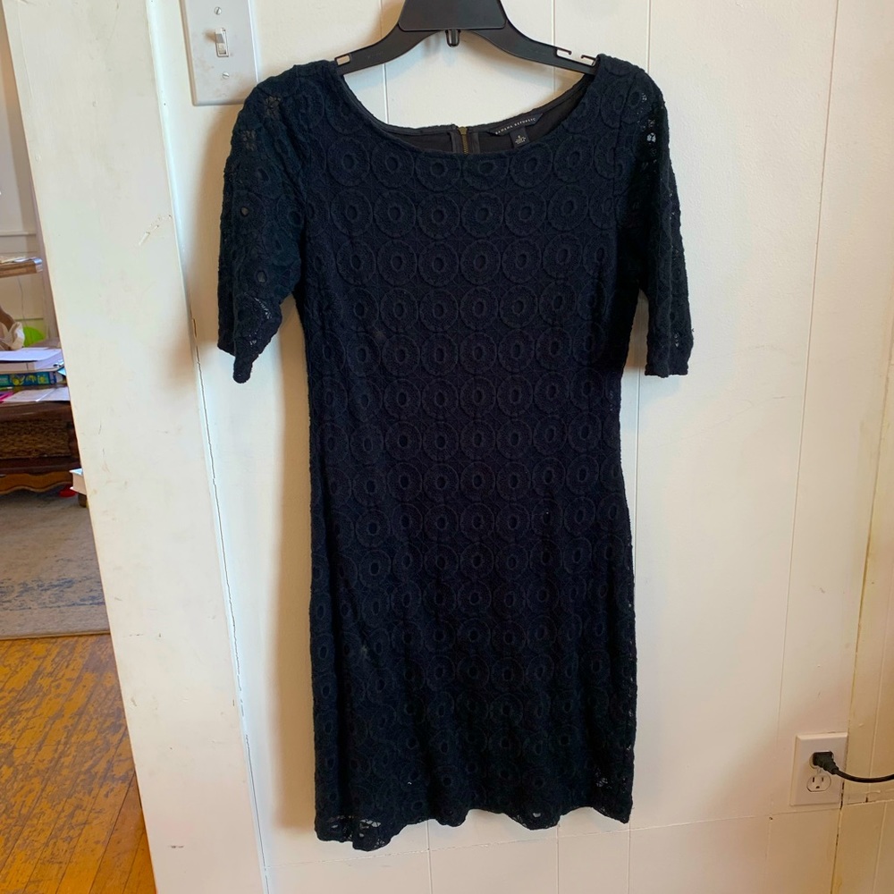 Banana republic, black, crochet lace dress, size 6